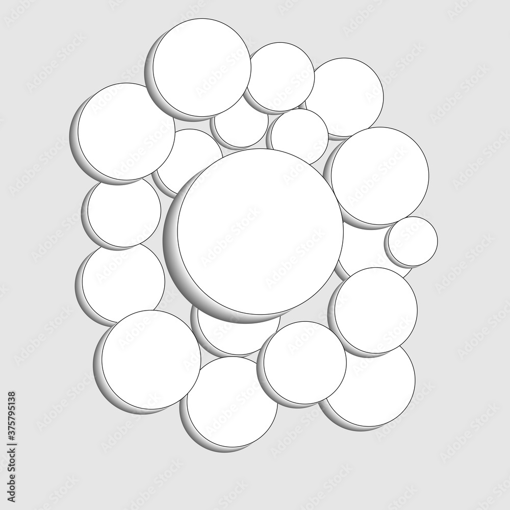 Presentation slide template - a set of paper circle shapes with shadows. Vector illustration of white paper round circles , plate.White paper circle with shadows on white background. Presentation slide template - a set of paper circle shapes with shadows. Vector illustration of white paper round circles , plate.White paper circle with shadows on white background.