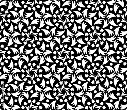 Abstract patterns seamless black and white doodle Sketch