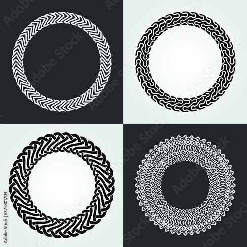 Set of Round frames on a white background. Vector illustration