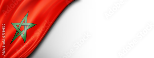Schilderij op canvas Moroccan flag isolated on white banner