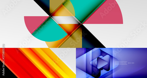 Collection of technology geometric abstract backgrounds for covers  banners  flyers and posters and other templates