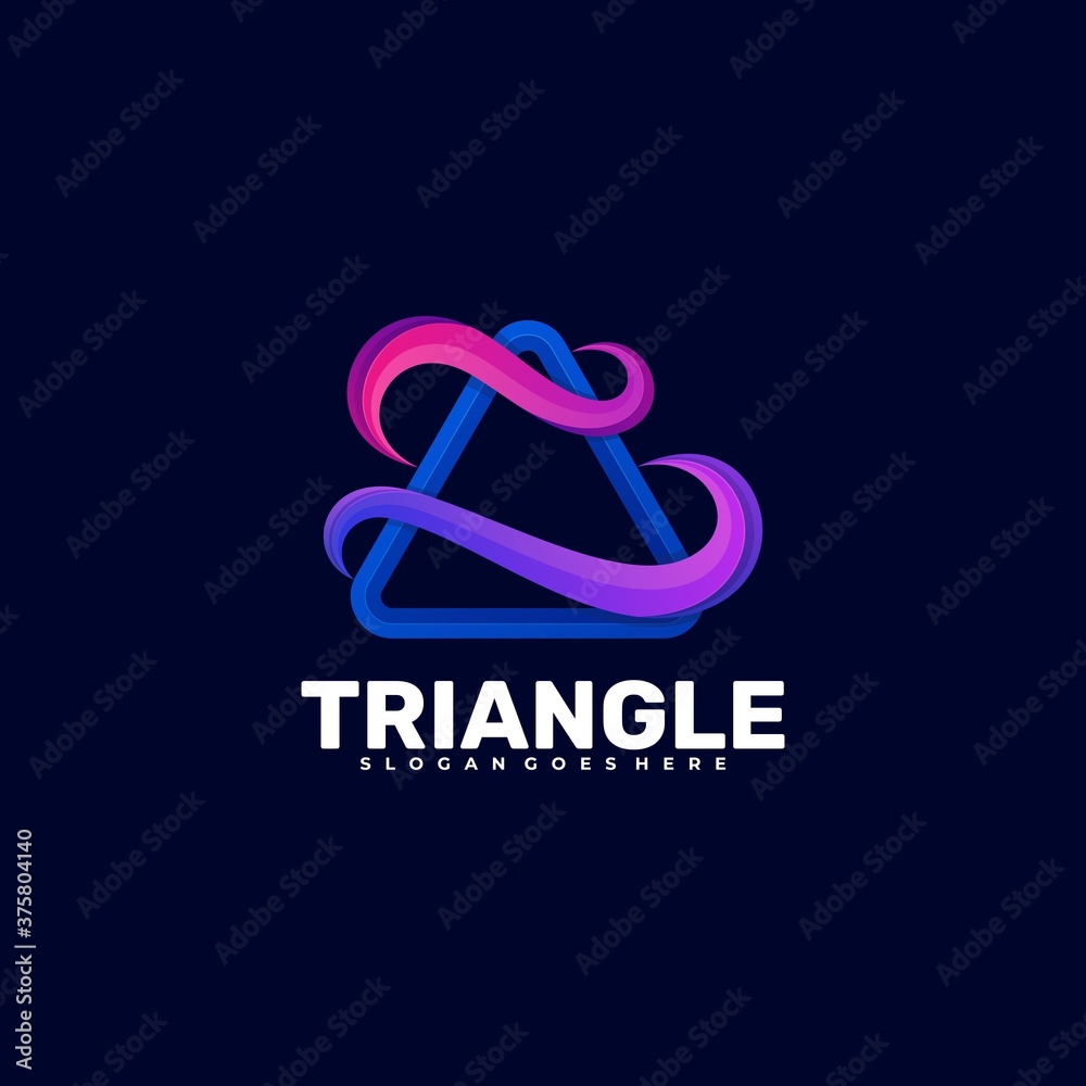 Fototapeta premium Vector Logo Illustration Triangle Gradient Colorful Style.