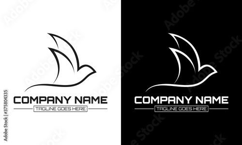 Ilustration vector graphic of  Bird outline - logo template concept. Abstract dove sign. Design elements.