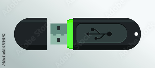 USB device top view clean flat design of USB icon vector illustration
