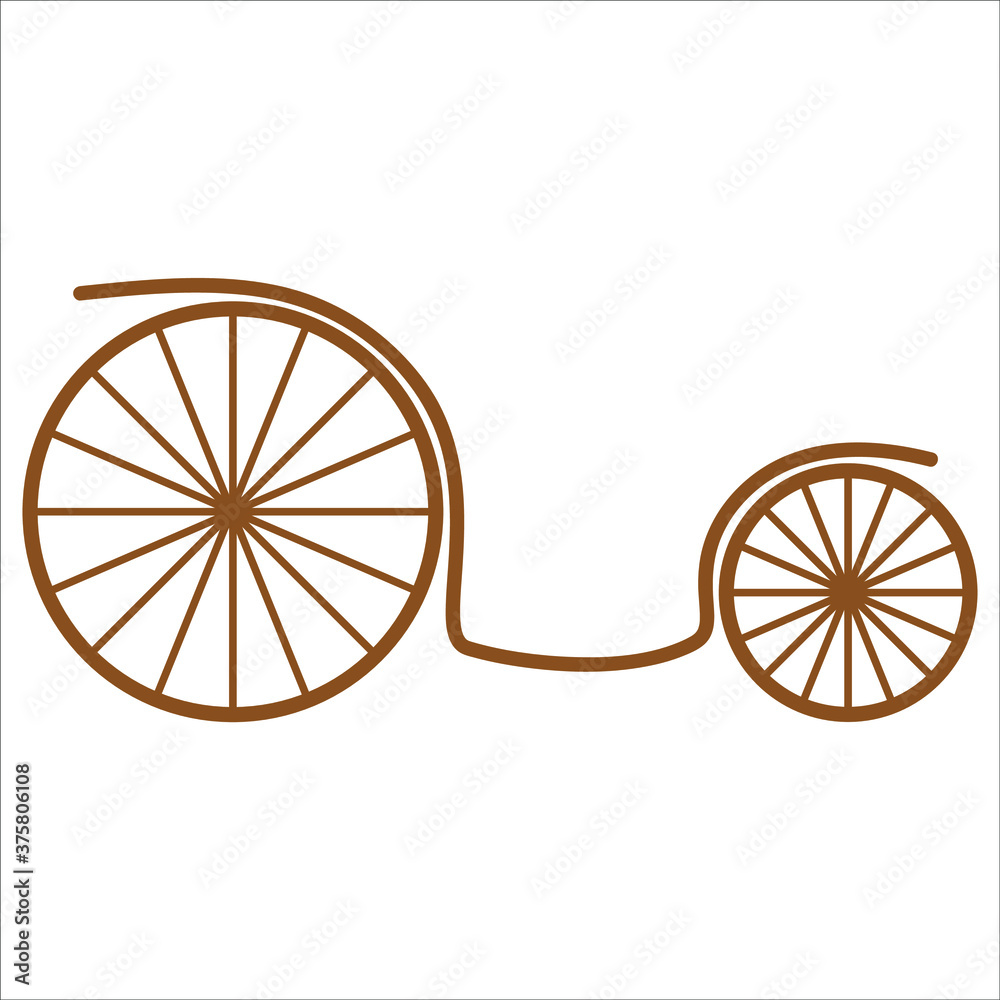 Part of a chariot with wheels on a white background Part of a chariot with wheels on a white background