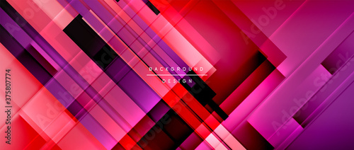 Dynamic lines on fluid color gradient. Trendy geometric abstract background for your text, logo or graphics