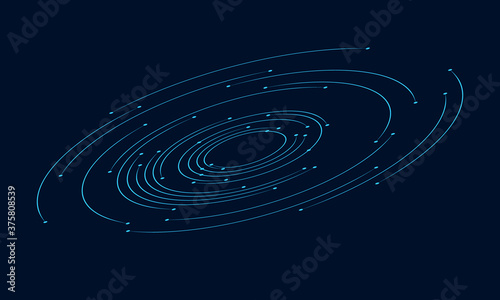 abstract tech background with spiral and dots