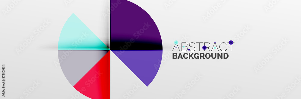 Bright color circles, abstract round shapes and triangles composition with shadow effects. Vector modern geometric design template Bright color circles, abstract round shapes and triangles composition with shadow effects. Vector modern geometric design template