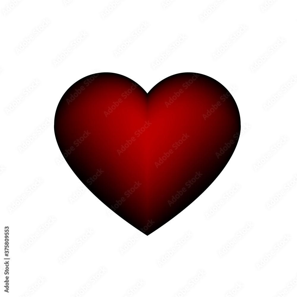 Heart, Symbol of Love and Valentine's Day. Flat Red Icon Isolated on White Background. Vector illustration. Heart, Symbol of Love and Valentine's Day. Flat Red Icon Isolated on White Background. Vector illustration.