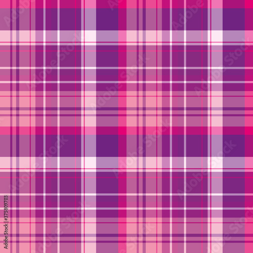 Seamless pattern in positive purple and pink colors for plaid, fabric, textile, clothes, tablecloth and other things. Vector image.