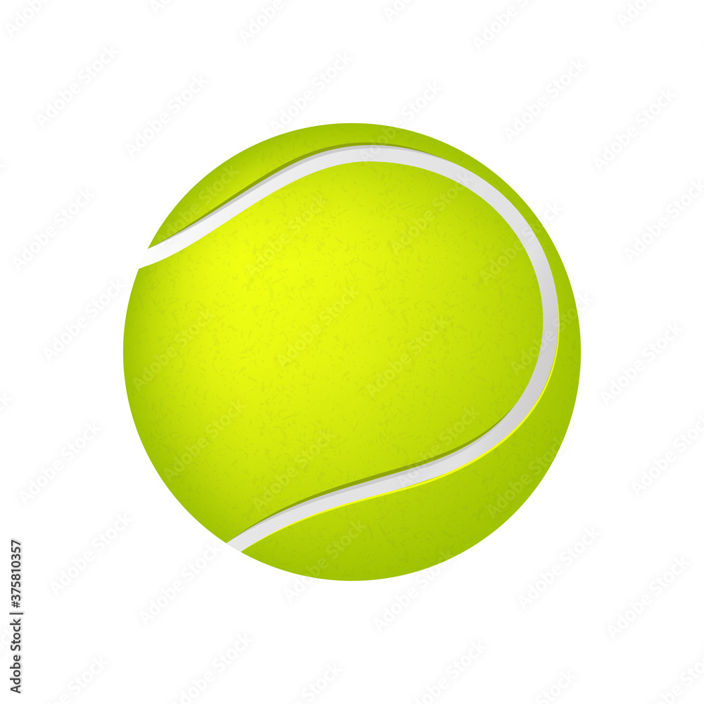 Tennis ball isolated on white, 3d vector illustration 