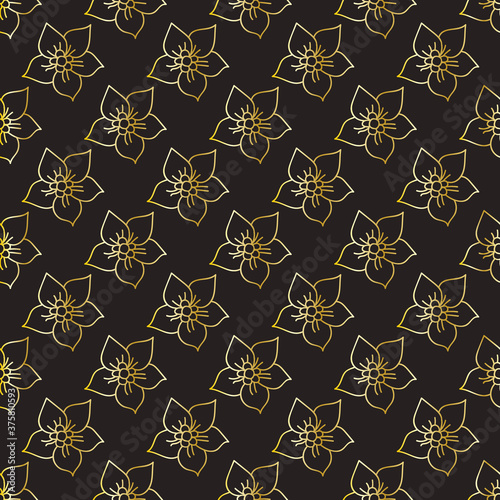 Seamless pattern with hand drawn forgetmenot flower vector image