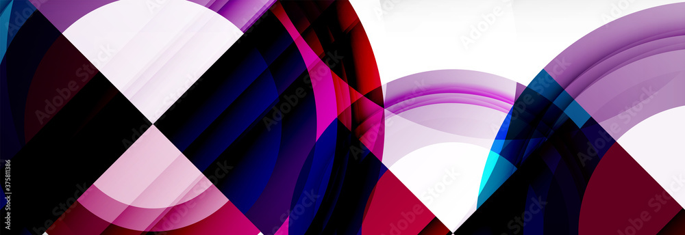 Fototapeta premium Round shapes, triangles and circles. Modern abstract background