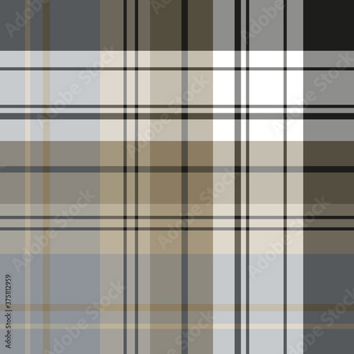 Seamless pattern in stylish gray  beige  white and black colors for plaid  fabric  textile  clothes  tablecloth and other things. Vector image.