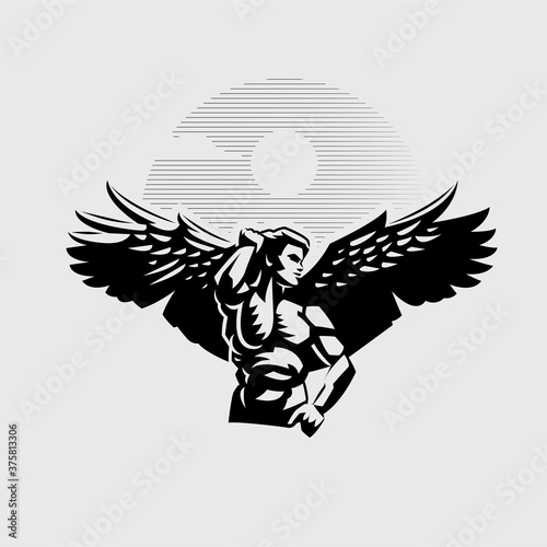 A man is an angel with wings