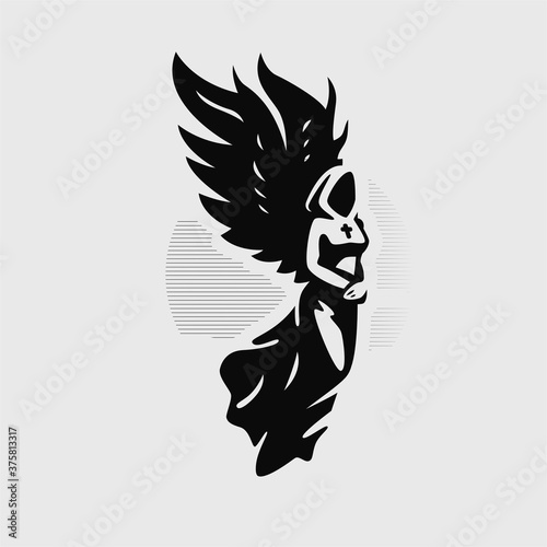 A woman is an angel with wings
