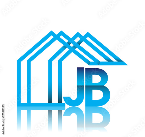 initial logo JB with house icon, business logo and property developer.
