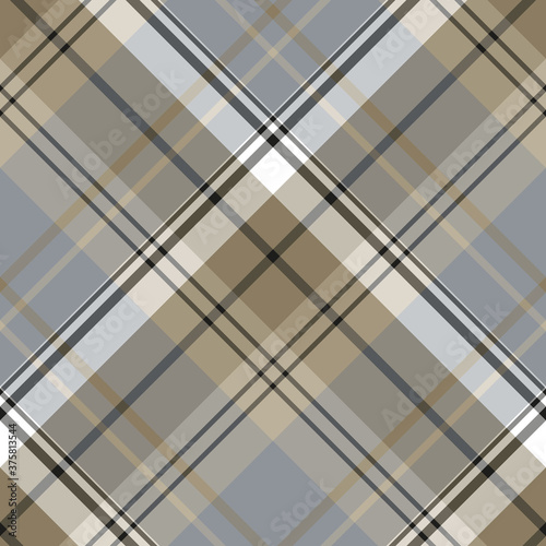 Seamless pattern in stylish gray, beige, white and black colors for plaid, fabric, textile, clothes, tablecloth and other things. Vector image. 2