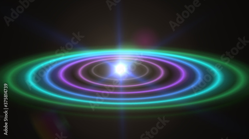 Abstract atom color rings background