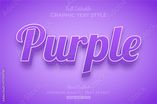 Purple 3d Text Style Effect Premium