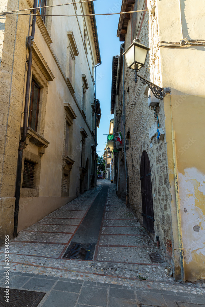 architecture of alleys and buildings in the town of Collescipoli