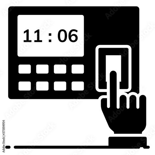 
design of biometric technology icon, fingerprint scanner concept 

