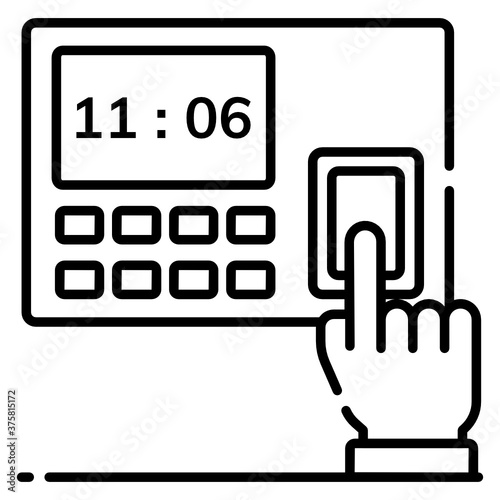
design of biometric technology icon, fingerprint scanner concept 
