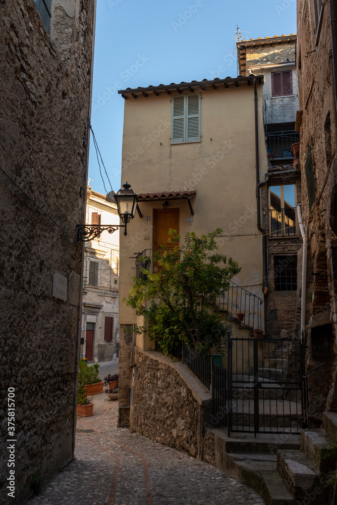 architecture of alleys and buildings in the town of Collescipoli