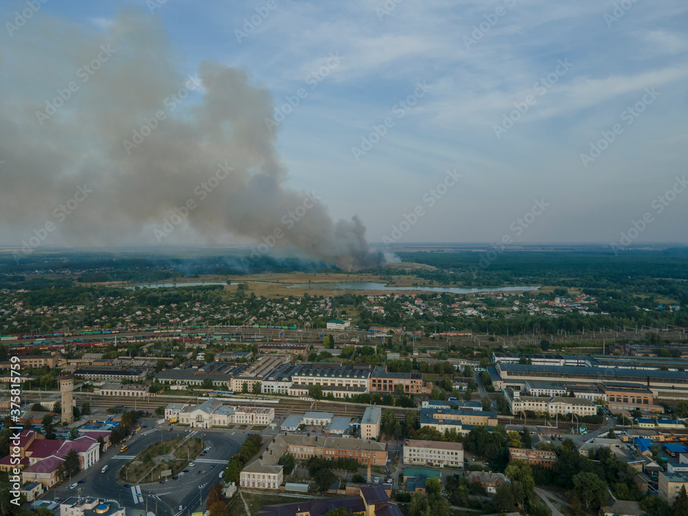 Obraz premium Fire at the city dump