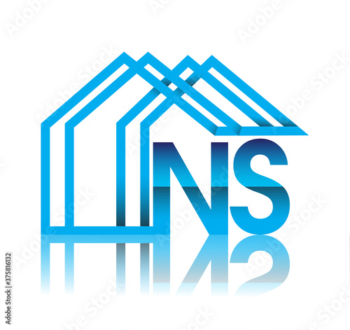 initial logo NS with house icon, business logo and property developer.