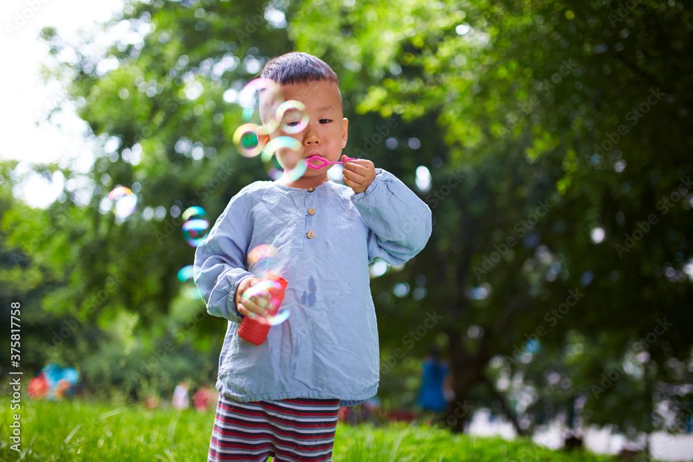 happy asian little boy in the park happy asian little boy in the park