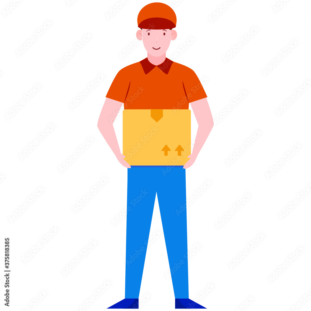 A courier service boy, postman illustration character
A courier service boy, postman illustration character