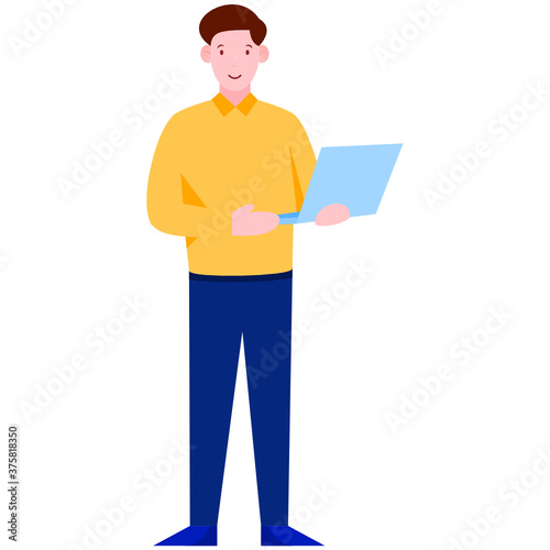 
A computer expert professional avatar, programmer character 
