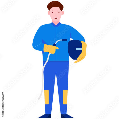 
A modern style vector of welder illustration
