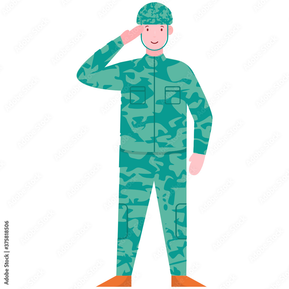 An army person illustration in flat character
An army person illustration in flat character