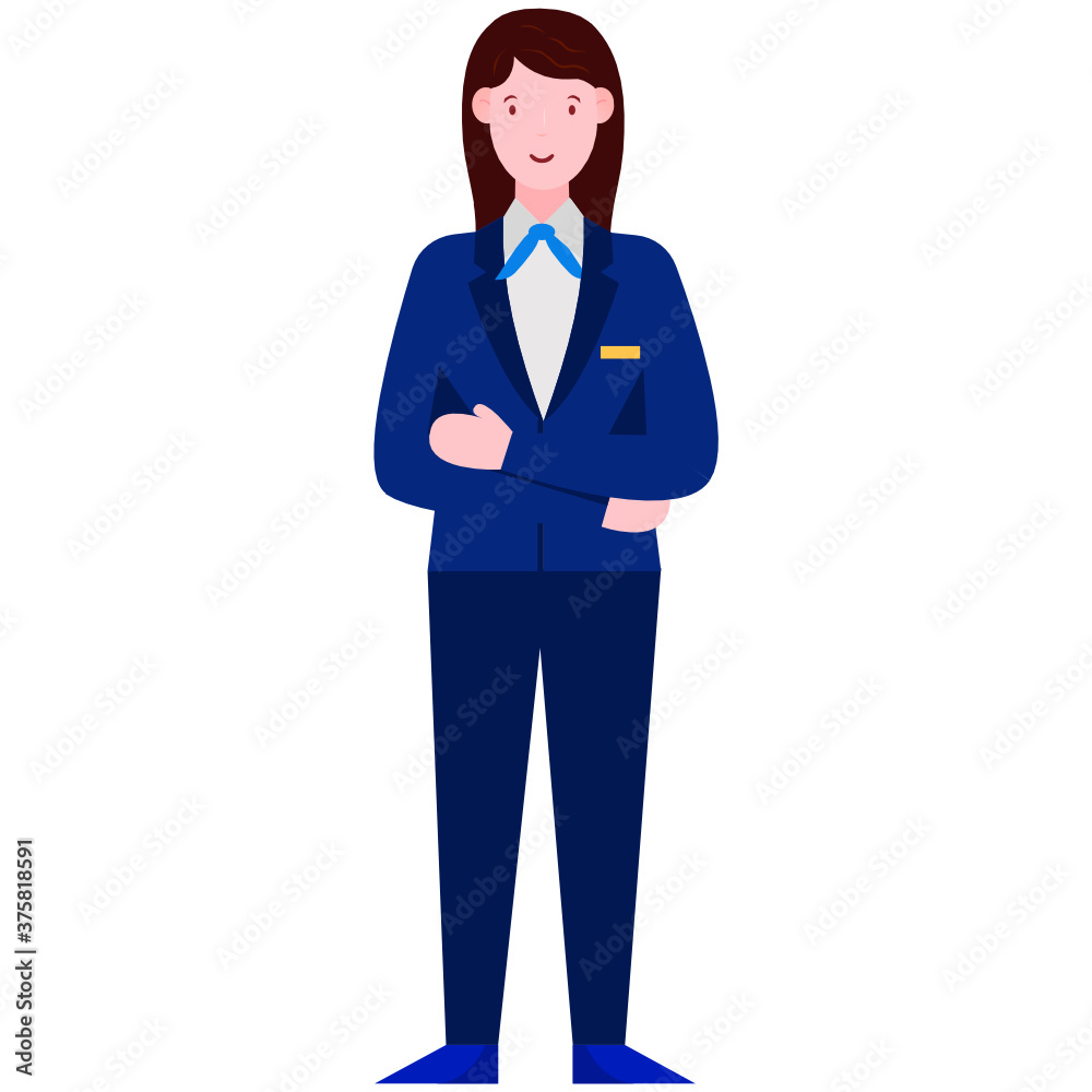 Employee Woman Avatar Flat Icon on White Stock Vector  Illustration of  people graphic 95460492