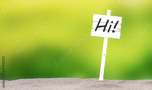 Obraz na plátně Word hi on a sign
