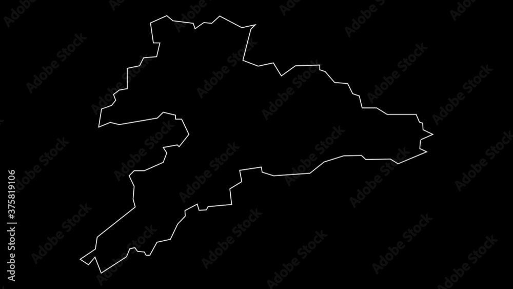 Jura canton map outline animation Jura canton map outline animation