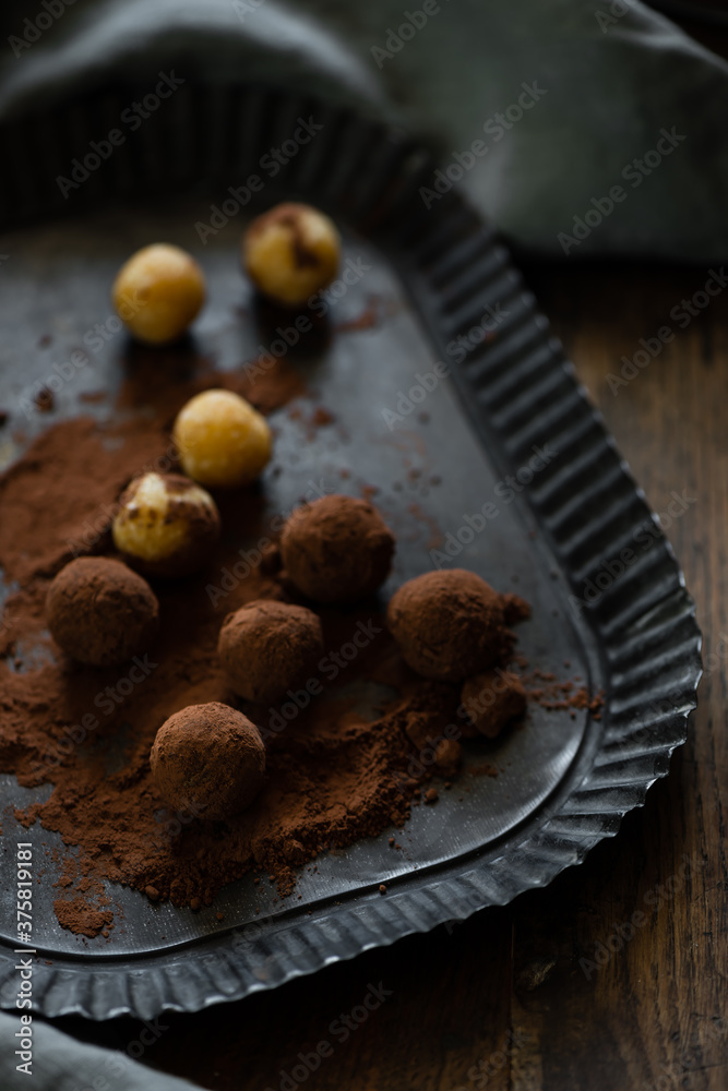 preparing handmade cocoa truffles preparing handmade cocoa truffles