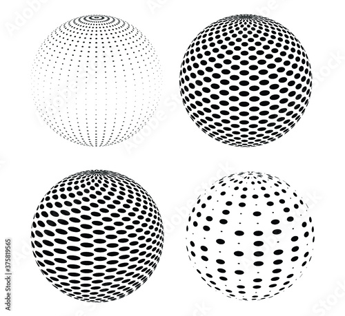 Halftone dots in circle form. round logo . vector dotted frame . design element © miloje