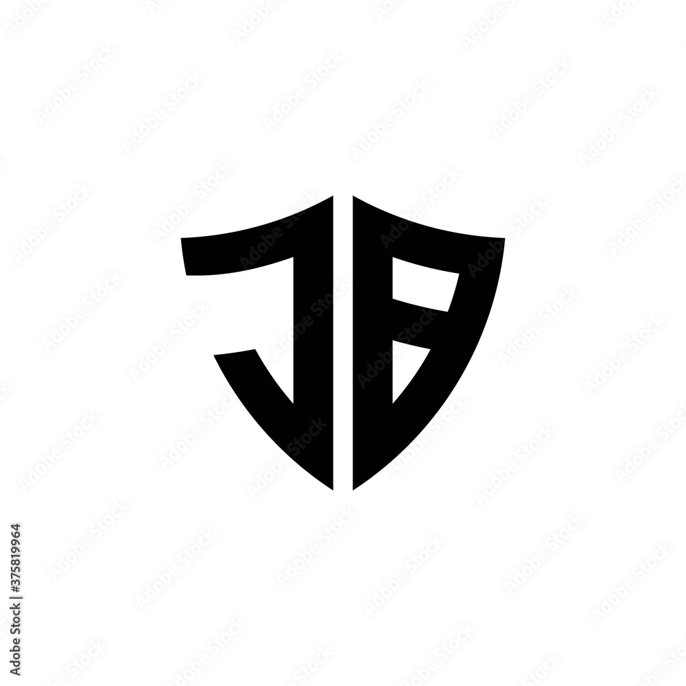 JB monogram logo with shield shape design template JB monogram logo with shield shape design template