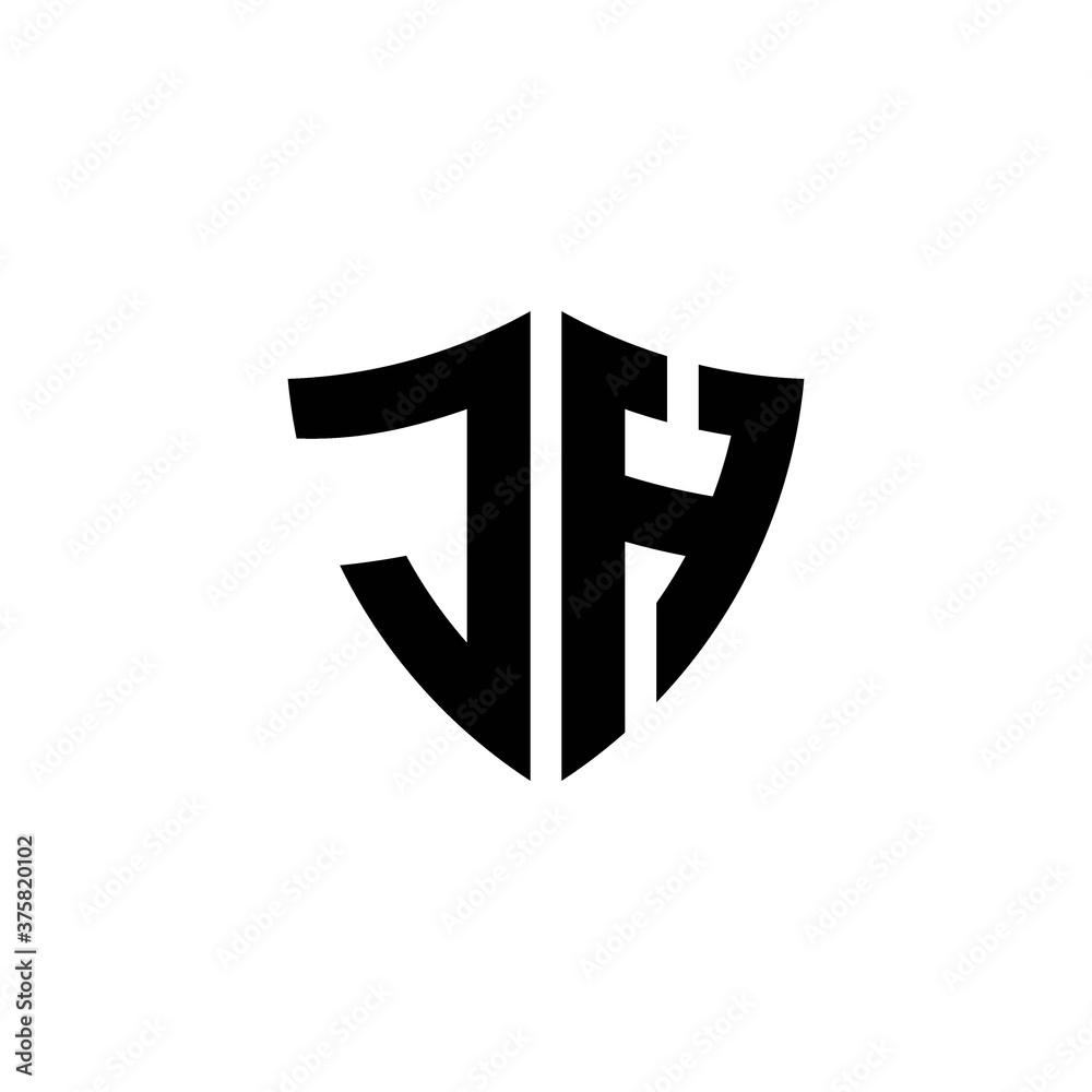 Obraz premium JH monogram logo with shield shape design template