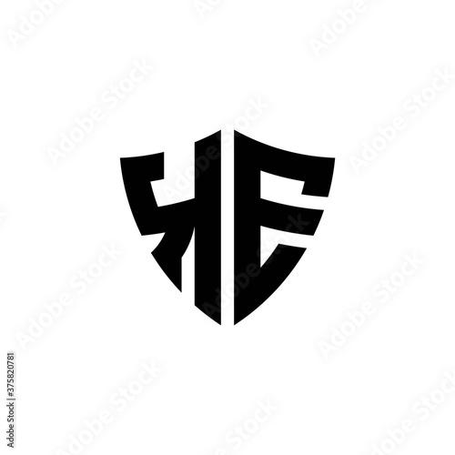 Free Download KE monogram logo with shield shape design template - GFXLoad