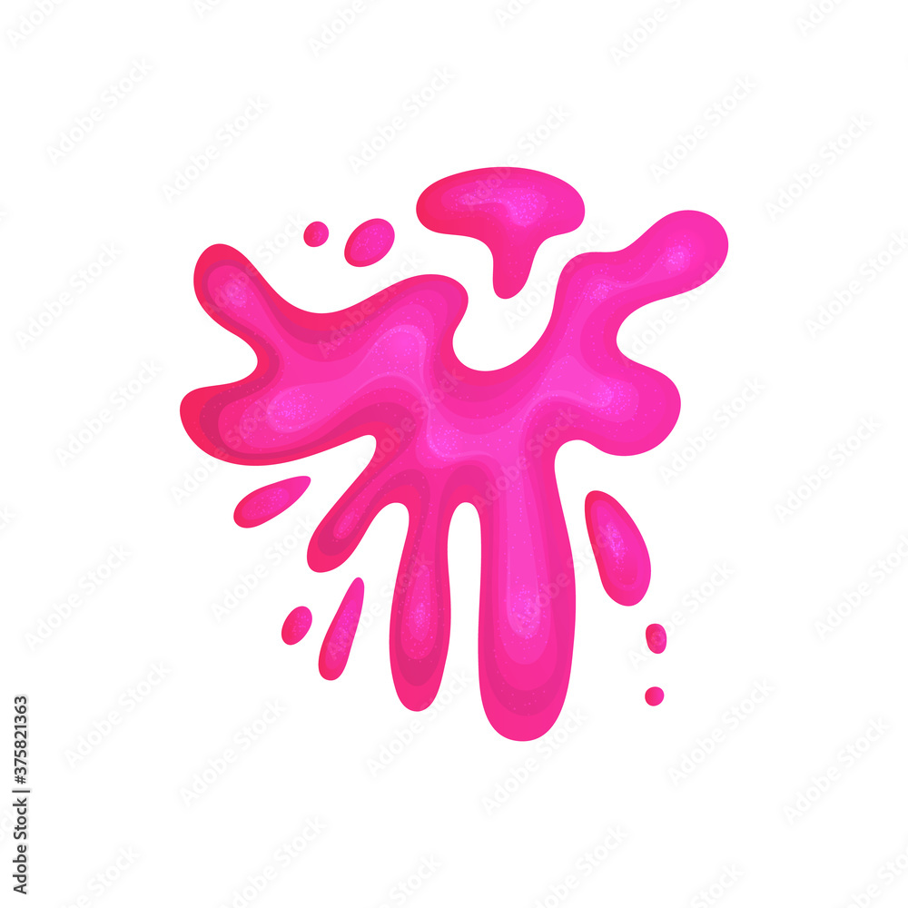 Pink color splash - abstract pain splatter design on white background