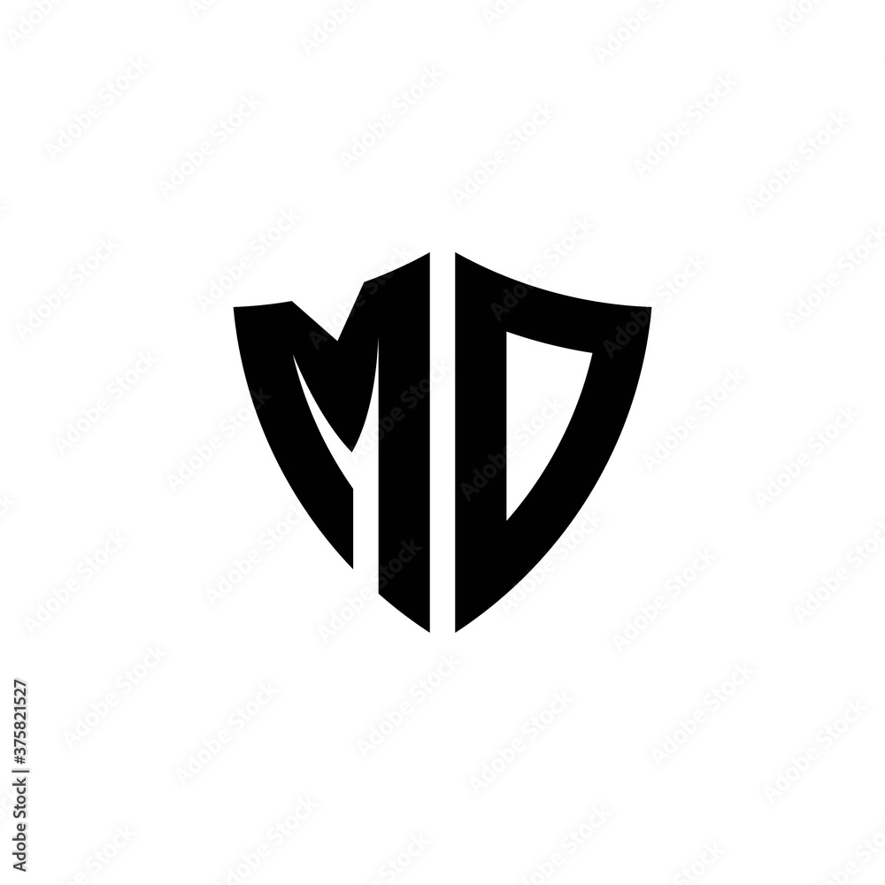 MD monogram logo with shield shape design template MD monogram logo with shield shape design template