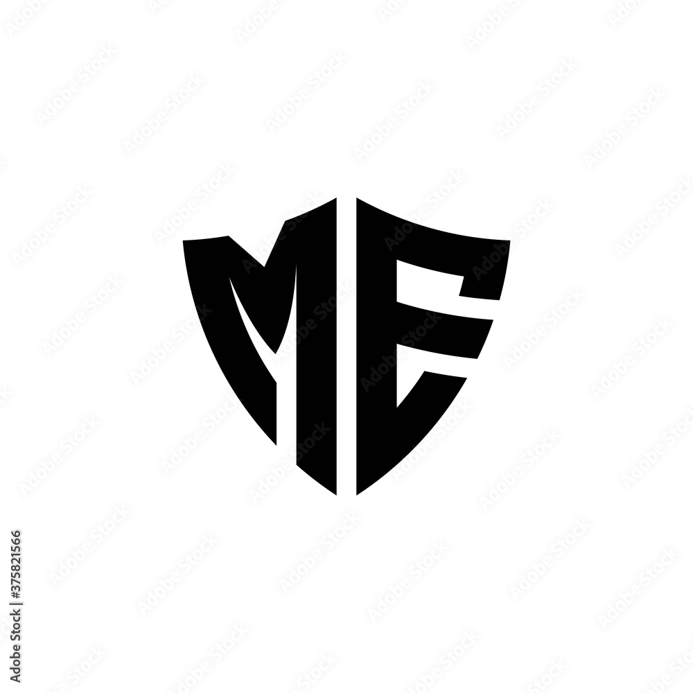 ME monogram logo with shield shape design template ME monogram logo with shield shape design template