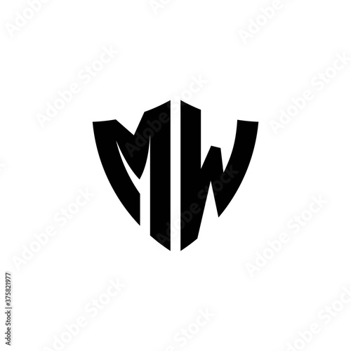 Free Download MW monogram logo with shield shape design template - GFXLoad