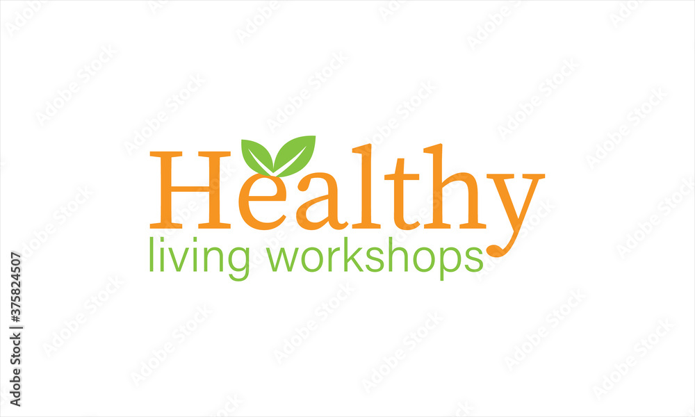 health word logo. health word with health symbols
