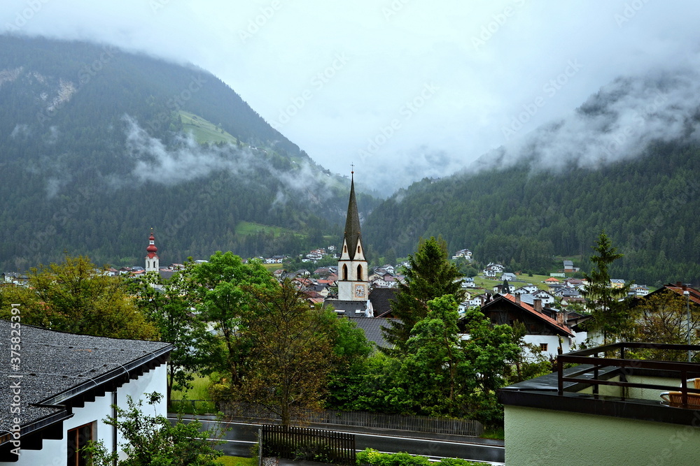 Austrian Alps-view of the city Pfunds