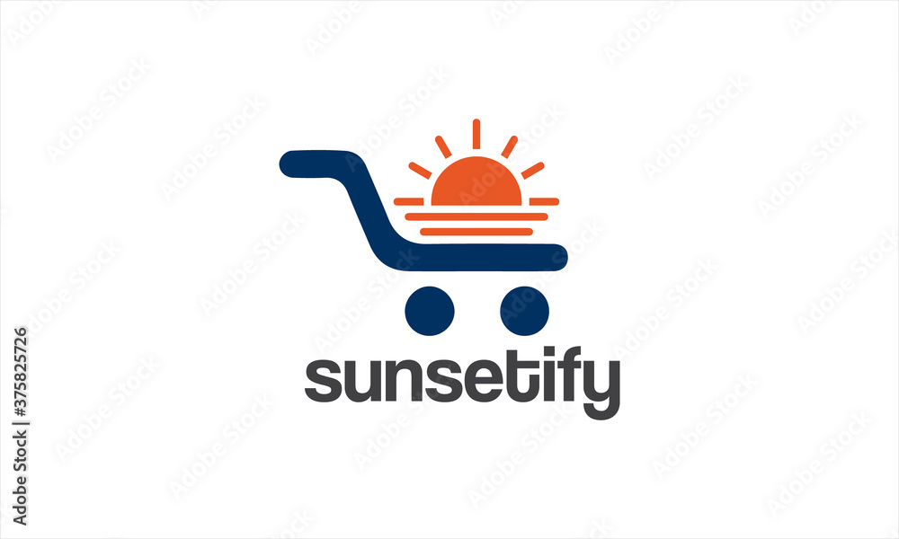 Online store logo design, abstract logo concept  